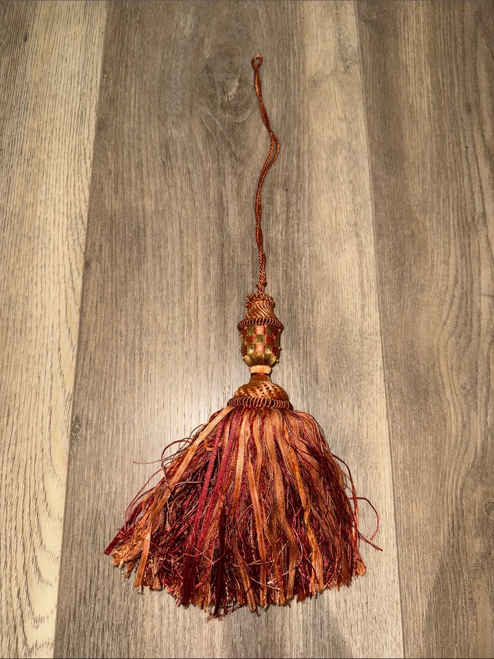 Mackenzie-Childs Decorative Tassel in Burnt Orange and Deep Red